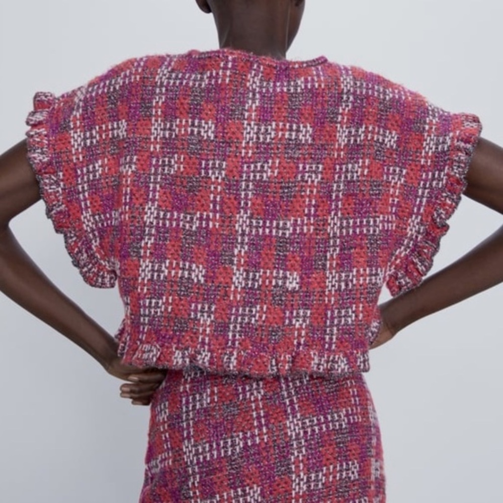 ZARA Ruffled Knit Crop Top - Picture 9 of 9